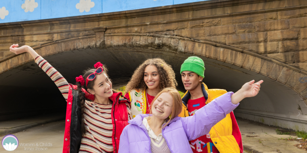 Photo of teenagers having fun